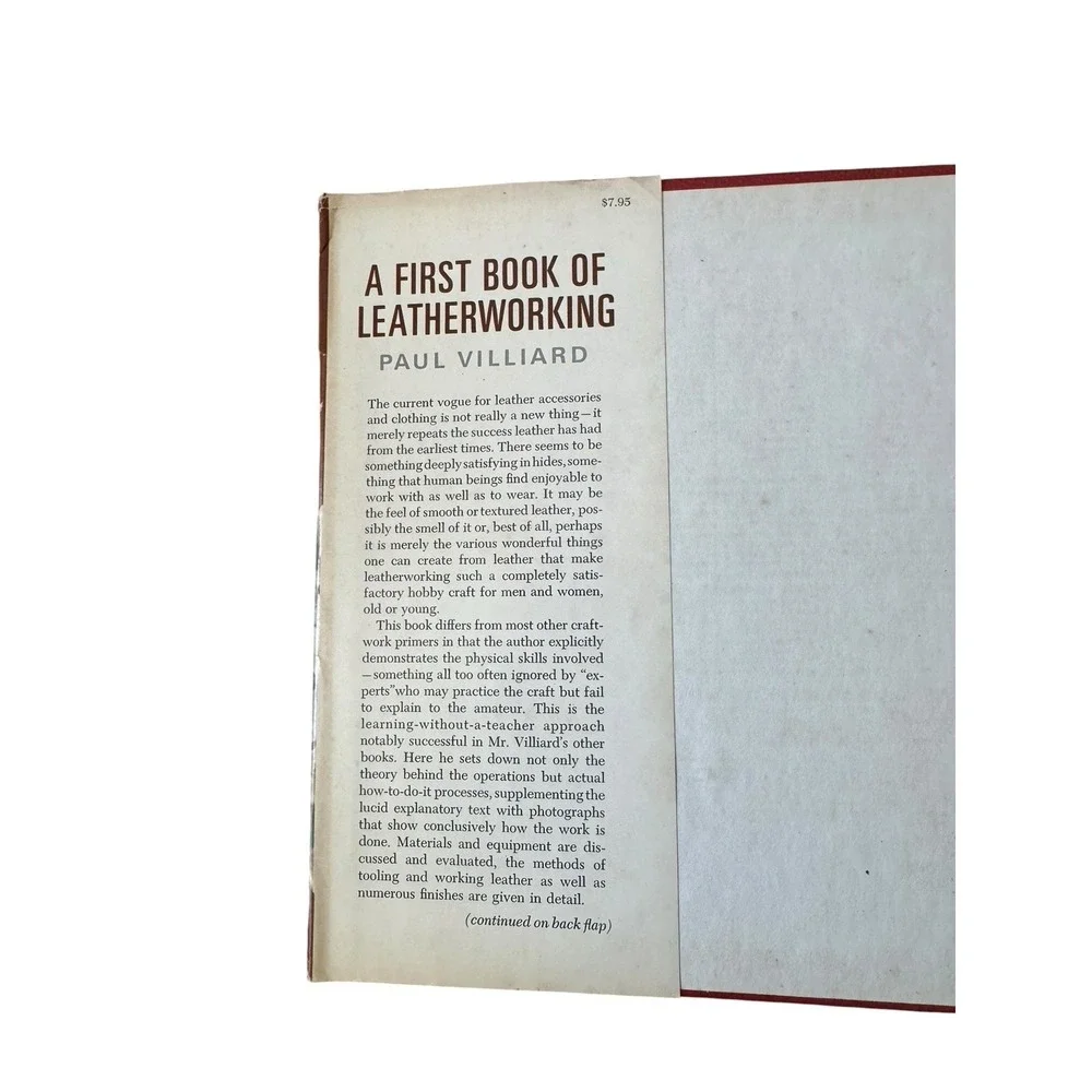A First Book of Leatherworking Paul Villiard HC DJ 1972 Abelard Schuman READ